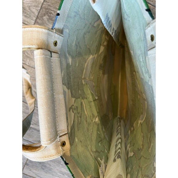 PGA Tour Golf Tote Bag Canvas Artist Signed Wood Handles Art Collectible New Vtg - Picture 9 of 9